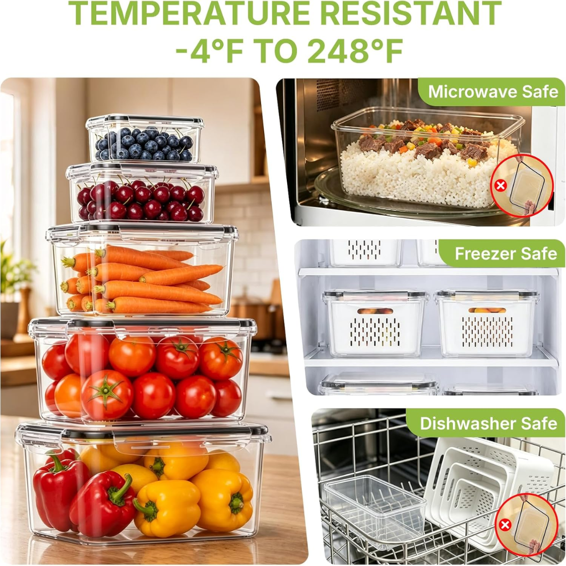 Large Fruit & Vegetable Storage Containers